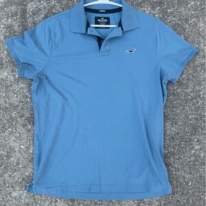 Clean Hollister Epic Flex Classic Blue Polo Shirt Size XL